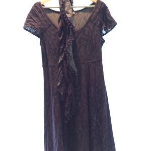 Purple dress with scarf